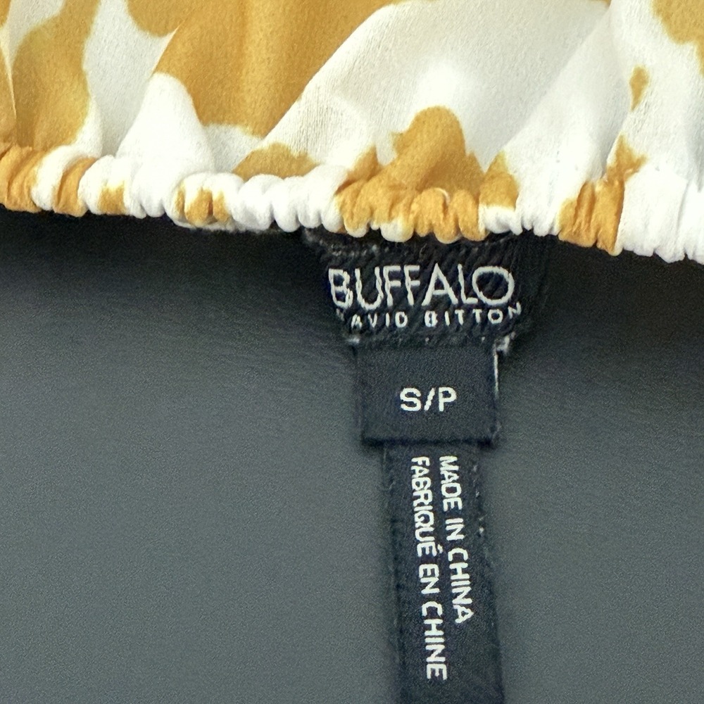 Buffalo By David Bitton Yellow Floral Crop Top Balloon Sleeves Boho Small - Picture 3 of 7